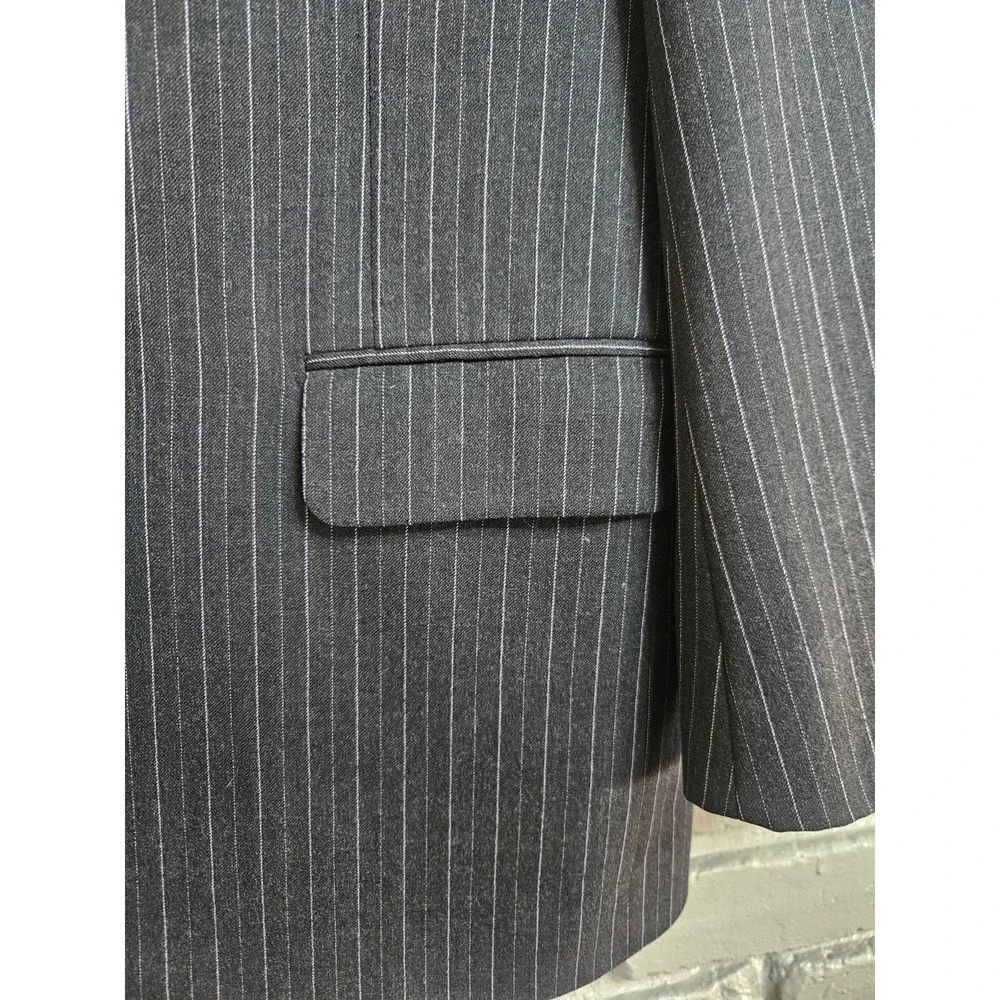 Belvest Wilkes Bashford Men's Suit Jacket Blazer Black Pinstripe‎ EU50 US40